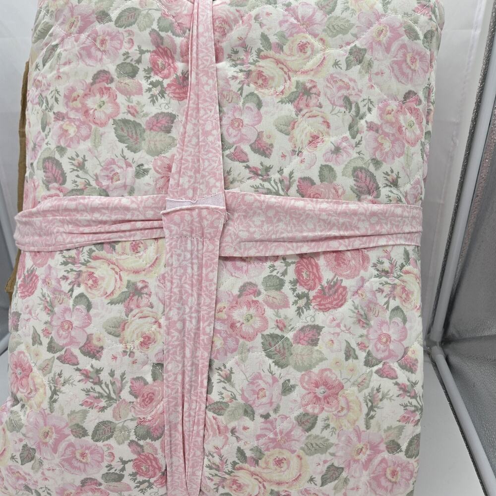Laura Ashley KING Quilt 2Pc Set Quartet Pink ENGLISH Cottage ROMANTIC NEW TIKTOK - Picture 5 of 6